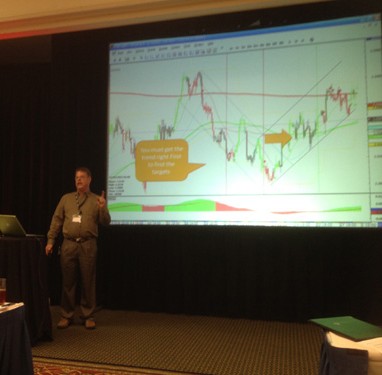 Scott Barkley teaching a seminar in front of a chart
